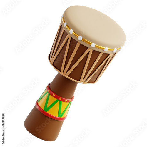 3D Illustration of Rhythmic Drum for Kwanzaa Celebration