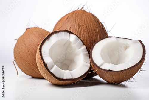 Coconut with Coconuts Fruit Sliced Half Fruits