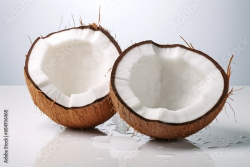 Coconut with Coconuts Fruit Sliced Half Fruits