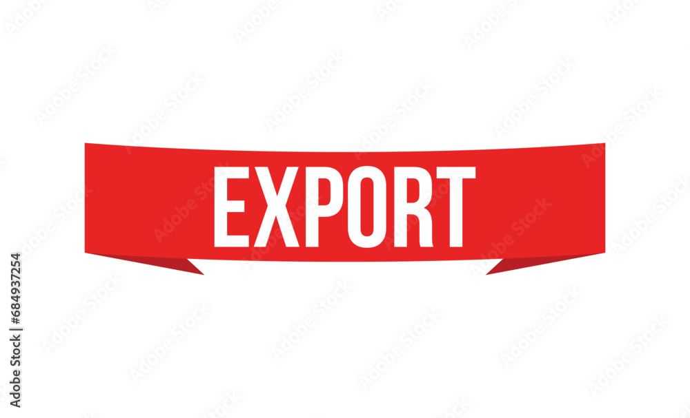 Export red vector banner illustration isolated on white background Export red vector banner illustration isolated on white background