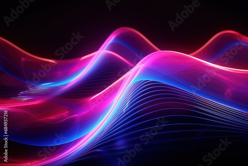 abstract futuristic background with pink blue glowing neon moving high speed wave lines and bokeh lights. Data transfer concept Fantastic wallpaper
