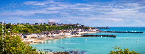 Cancale view, city in north of France known for oyster farming, Brittany.