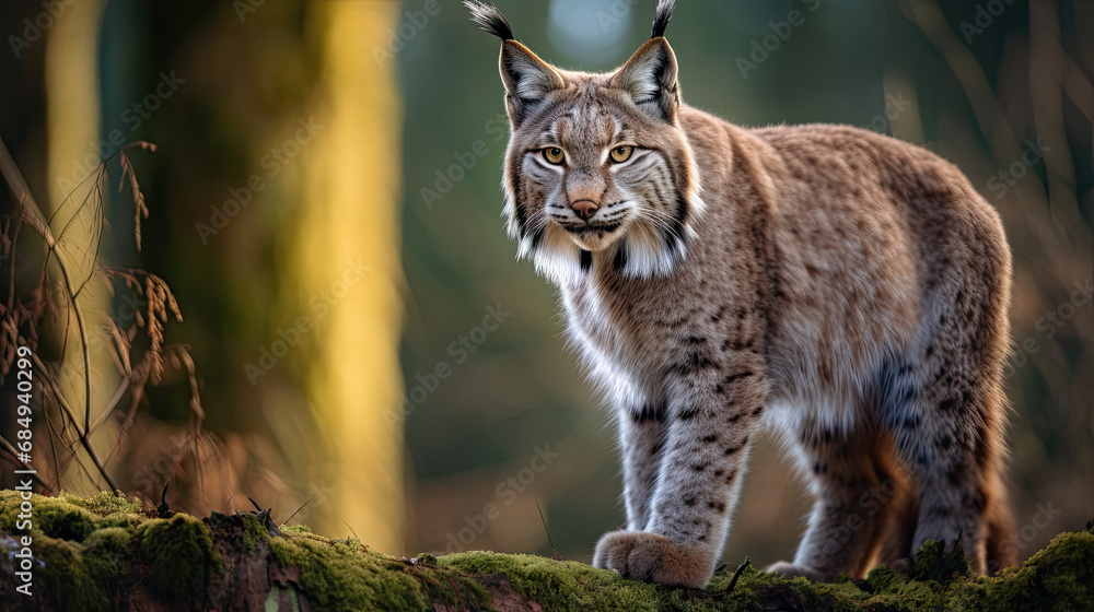 Portrait of a lynx in the forest Portrait of a lynx in the forest
