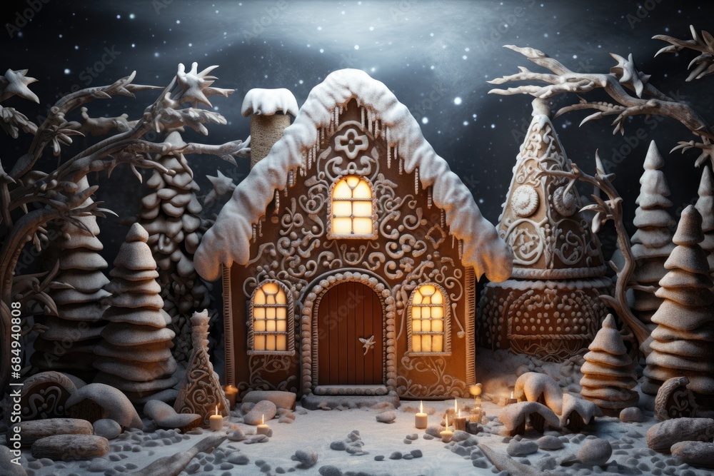 Gingerbread Glow: A Culinary Delight Illuminating Xmas with Amazing Light Backdrop