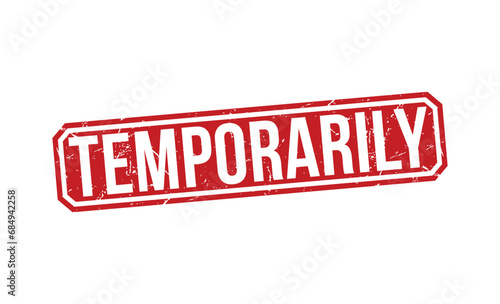temporarily stamp red rubber stamp on white background. temporarily stamp sign. temporarily stamp.
