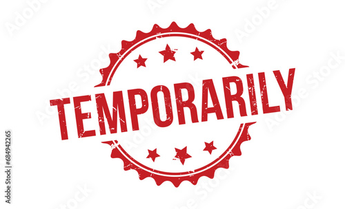 temporarily stamp red rubber stamp on white background. temporarily stamp sign. temporarily stamp.