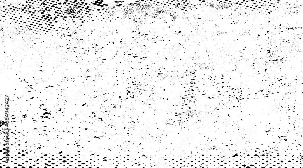 Black grainy texture isolated on white background. Dust overlay. Dark noise granules. Vector design