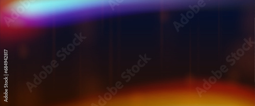 Black background with abstract light flare effects. Vector realistic illustration of orange gradient spots on dark surface, exposed photo film texture, sunlight leak bokeh effect, vintage footage