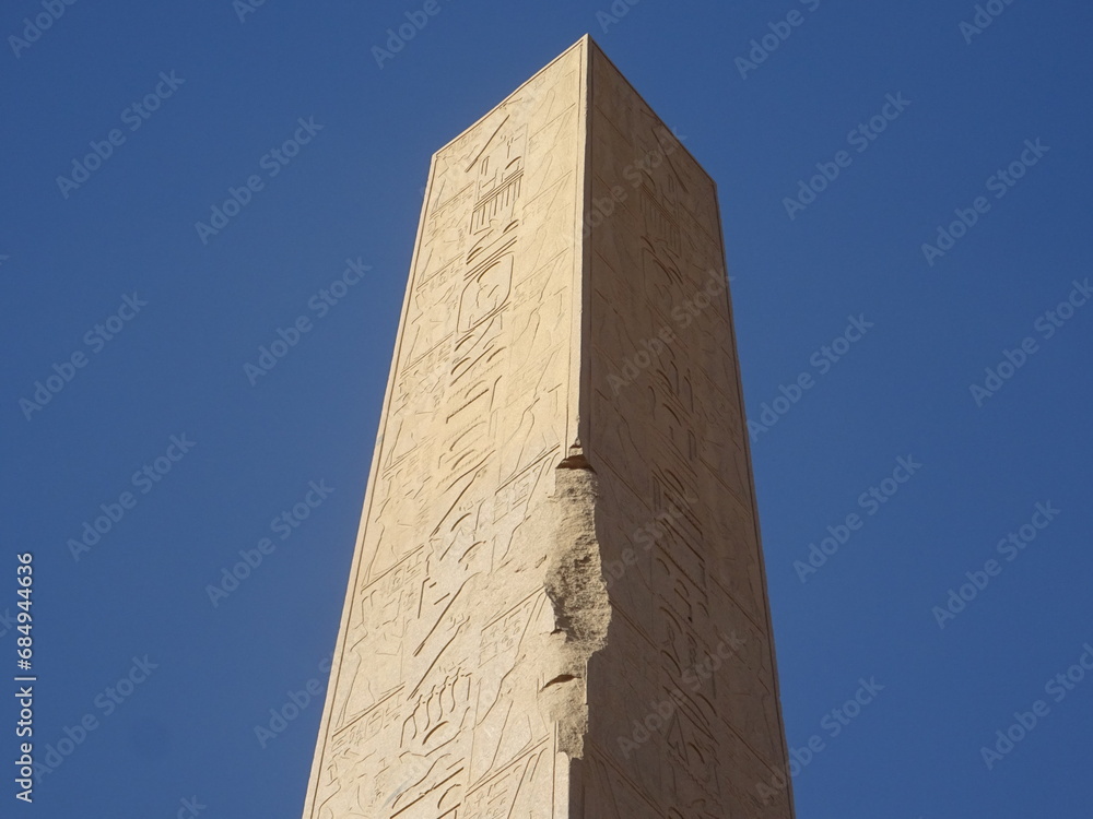 カルナック神殿のハトシェプスト女王のオベリスク　ルクソール・エジプト　Karnak Temple, Luxor, Egypt　الكرنك　