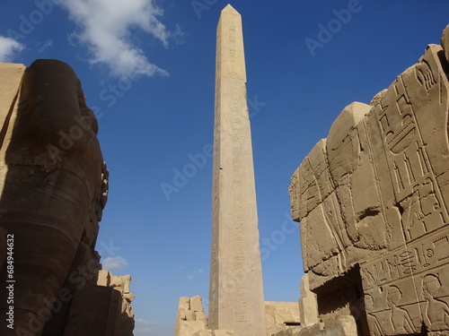 カルナック神殿のハトシェプスト女王のオベリスク ルクソール・エジプト Karnak Temple, Luxor, Egypt الكرنك 