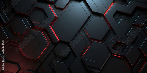 A wall of hexagons with a red background Geometric Marvel: Hexagonal Wall on a Bold Red Canvas Geometric Marvel: Hexagonal Wall on a Bold Red CanvasGeometric Marvel: Hexagonal Wall on a Bold Red Canva photo