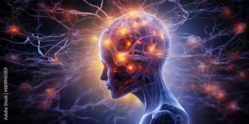 Mental health concept alzheimer and epilepsy disorder stress and migraine seizure brain Brain Health Spectrum: Understanding Disorders and Stress  photo