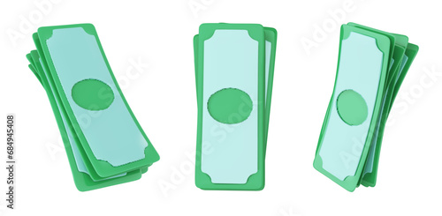 A sample of bills, money, dollars on a white background. Vector illustration