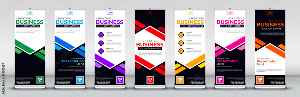 abstract vertical business roll up Banner Design set for Street Business, events, presentations, meetings, annual events, exhibitions