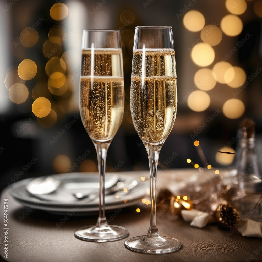 two glass with champagne two glass with champagne