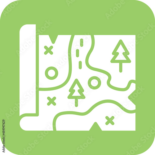 Vector Design Treasure Map Icon Style