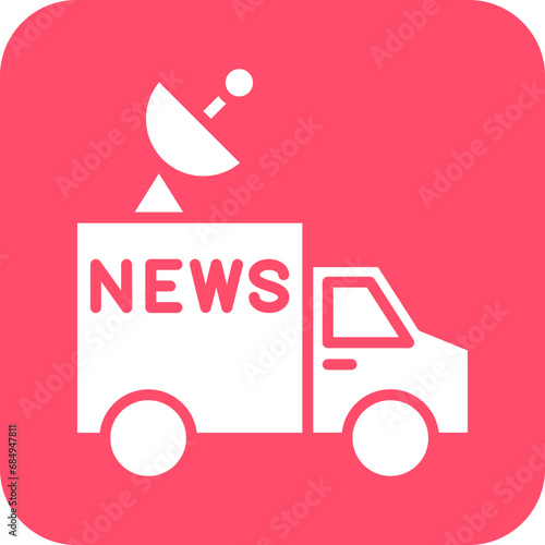 Vector Design News Van Icon Style