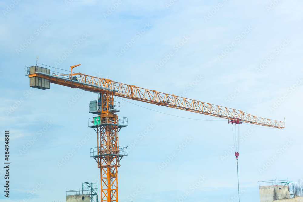 crane on blue sky background