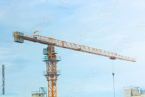 crane on blue sky background