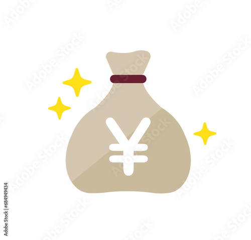 ドル袋・お金・財宝 (日本円) ベクターアイコンイラスト