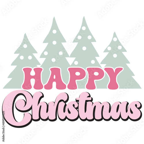 happy Christmas Retro SVG