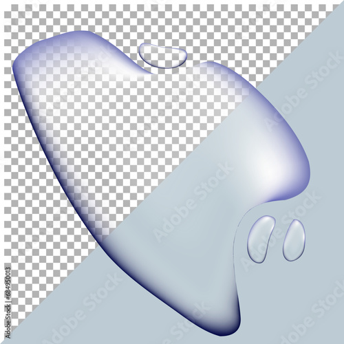 realistic splashes and drops of water on transparent and blue background