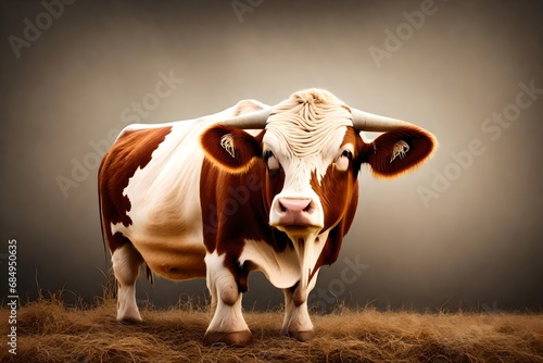 hereford cow isolated on white background -