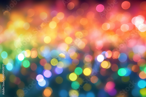 Vibrant Rainbow Bokeh Lights on a Blurred Background