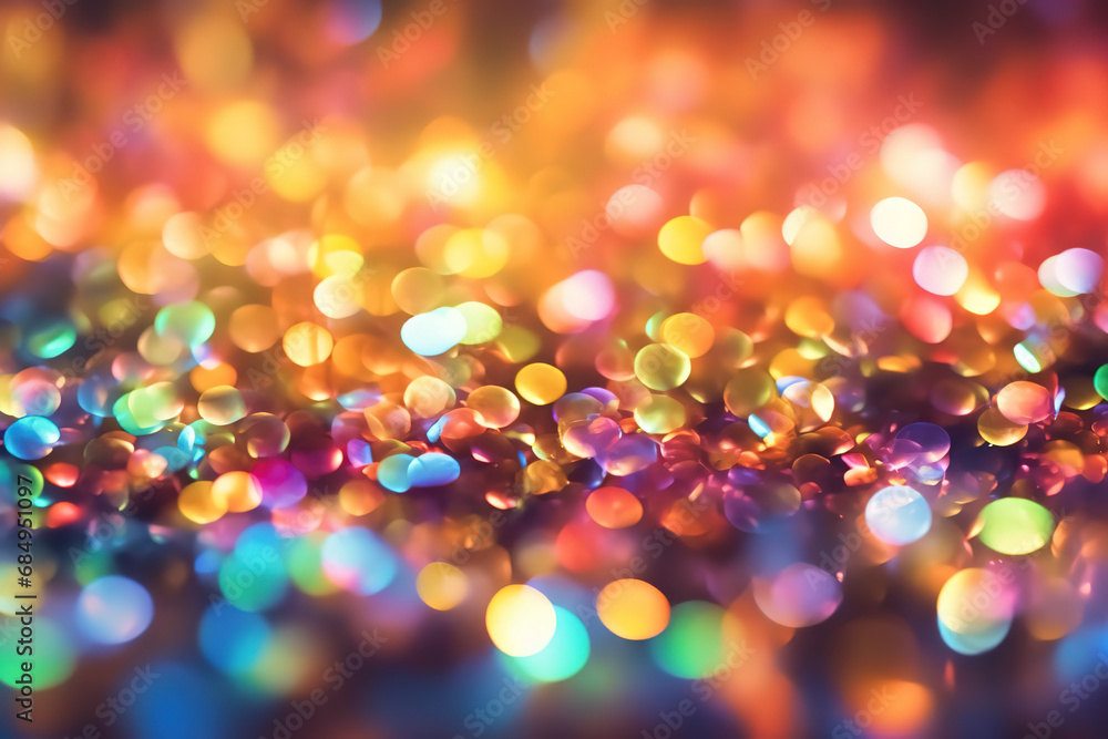 Vibrant Rainbow Bokeh Lights on a Blurred Background
