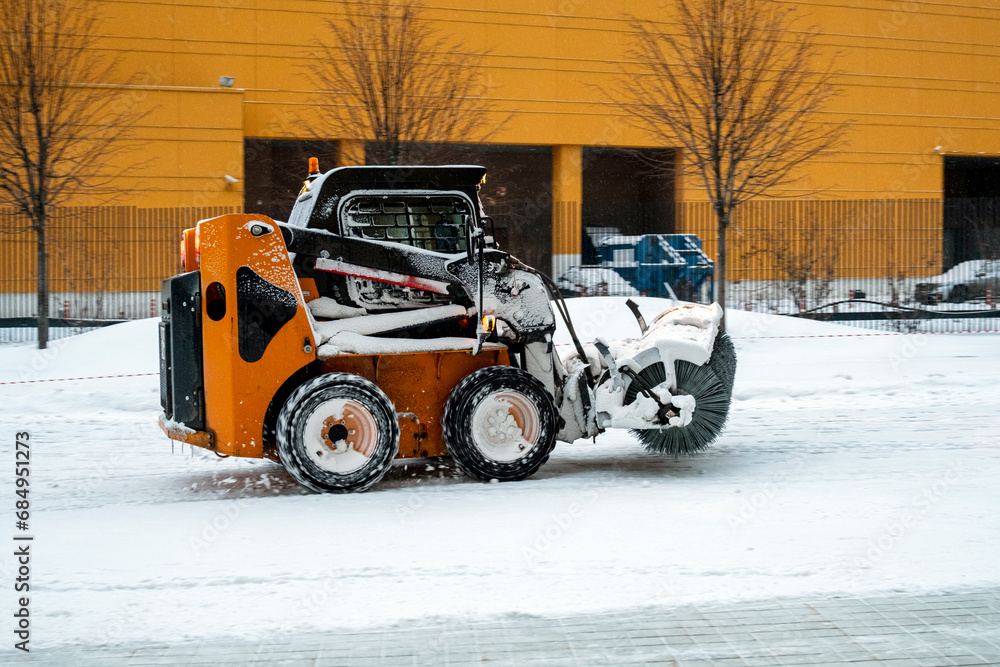 Snow removal with a loader.