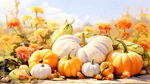 Free vector autumn thanksgiving watercolor clipart white backgroundThanksgiving day with fruits and vegetables on the table autumn harvest at a time of abundance