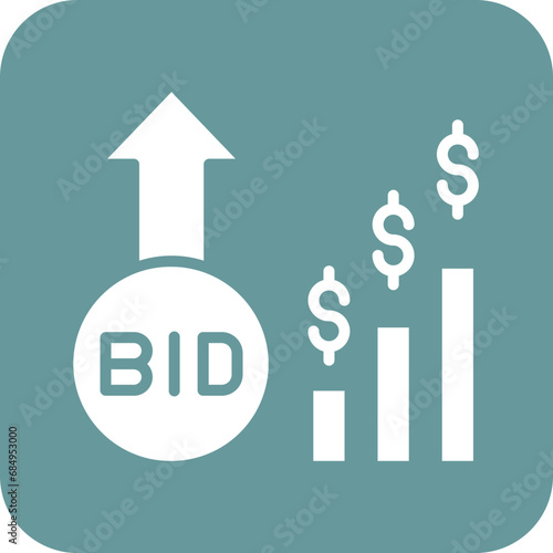 Vector Design Bid Increment Icon Style