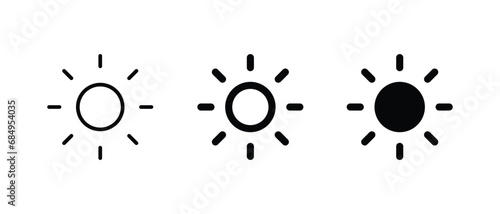 Brightness icon, sun outline icon vector for web and mobile apps