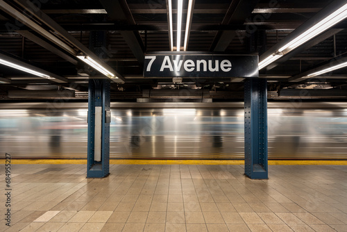 Subway station at 7 Avenue in Manhatten New York, USA photo