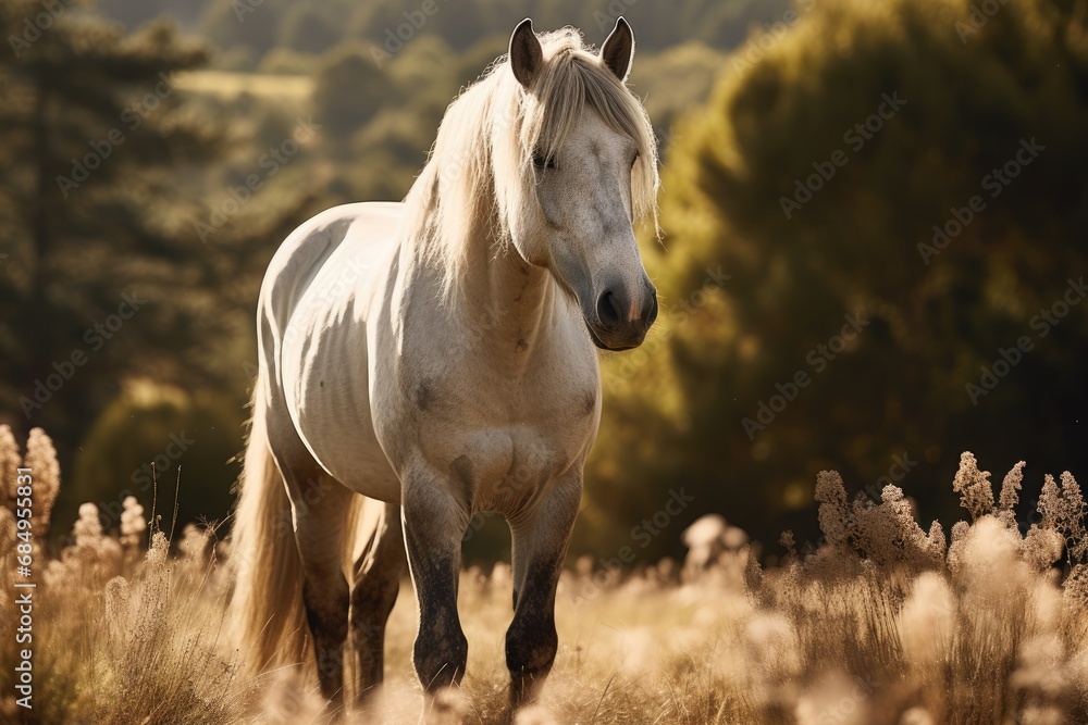 Wild horse standing in grass Wild horse standing in grass