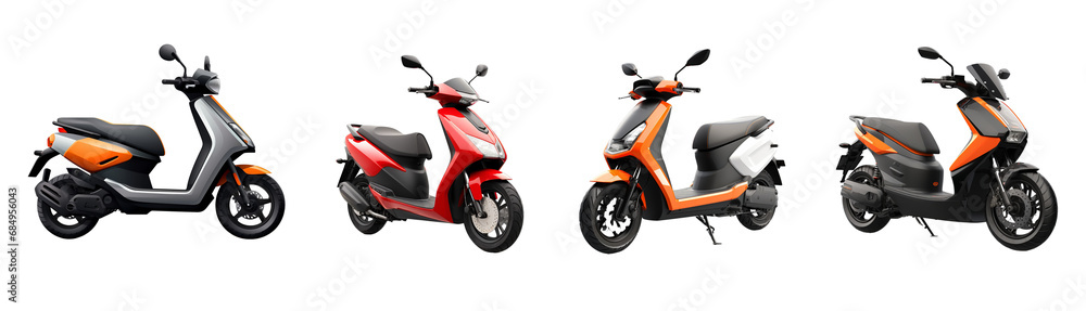 Electric Scooter Isolated on Transparent Background Electric Scooter Isolated on Transparent Background