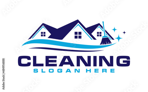 House Cleaning company badge, emblem. Vector illustration.	
