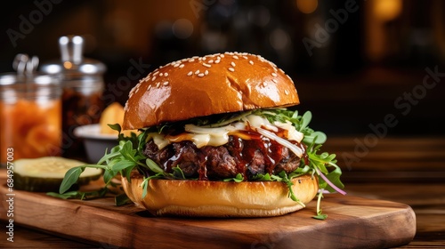 tasty restaurant burger food burger illustration gourmet juicy, savory grilled, cheese beef tasty restaurant burger food burger