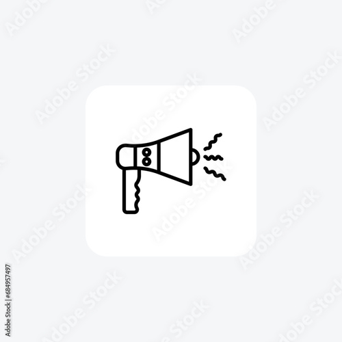 Megaphone, loudspeaker line icon, outline icon, pixel perfect icon