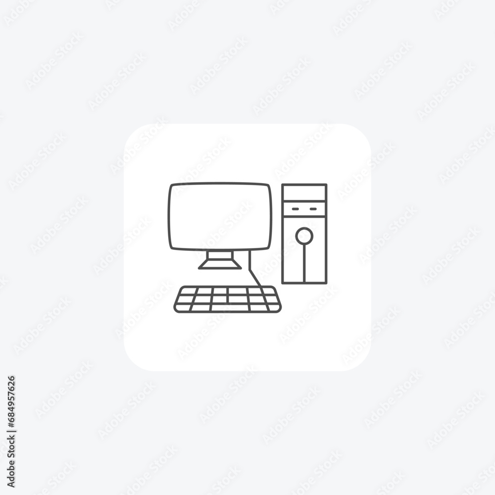Desktop, Computer,Computing thin line icon, grey outline icon, pixel perfect icon Desktop, Computer,Computing thin line icon, grey outline icon, pixel perfect icon
