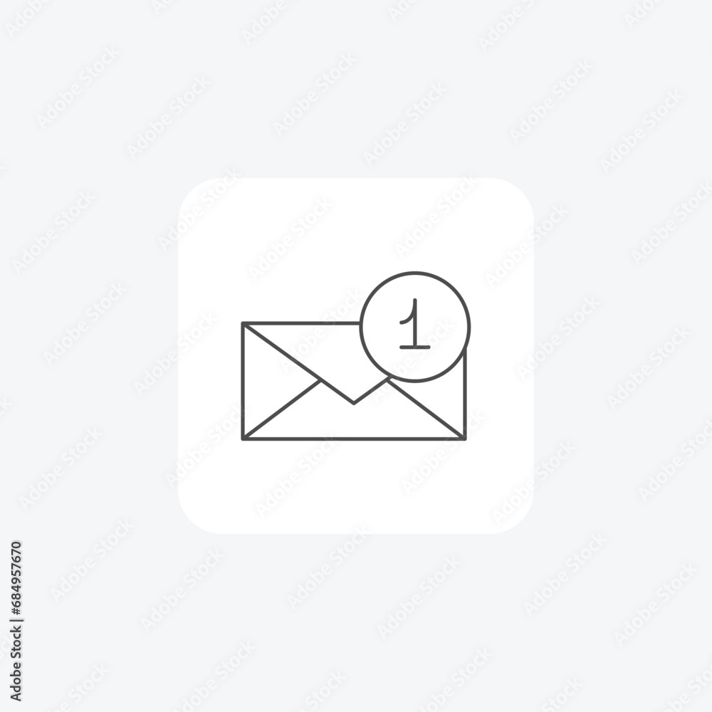 Inbox, email, messages, communication, notifications, unread thin line icon, grey outline icon, pixel perfect icon Inbox, email, messages, communication, notifications, unread thin line icon, grey outline icon, pixel perfect icon