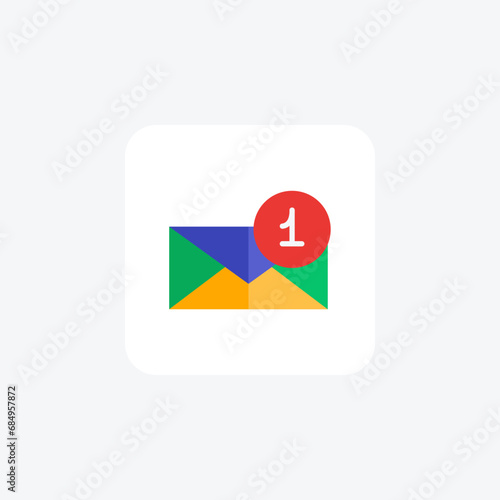 Free Download Inbox, email, messages, communication, notifications, unread flat color icon, pixel perfect icon - GFXLoad