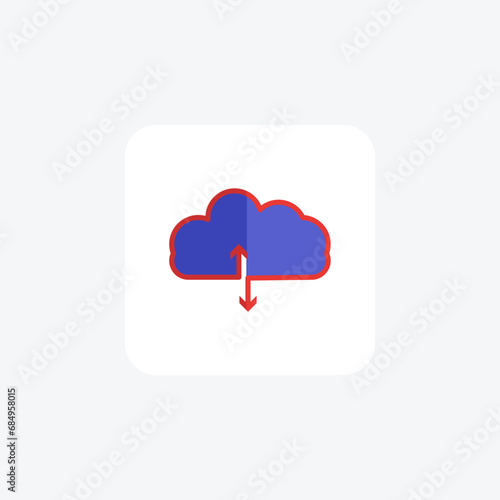 CloudSync,Cloud Storage Icon, flat color icon, pixel perfect icon