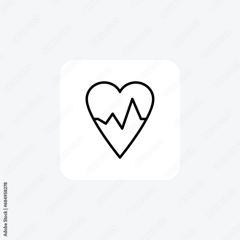 HeartSync Rhythms,CardiacHealth, HeartbeatMonitoring, line icon, outline icon, pixel perfect icon