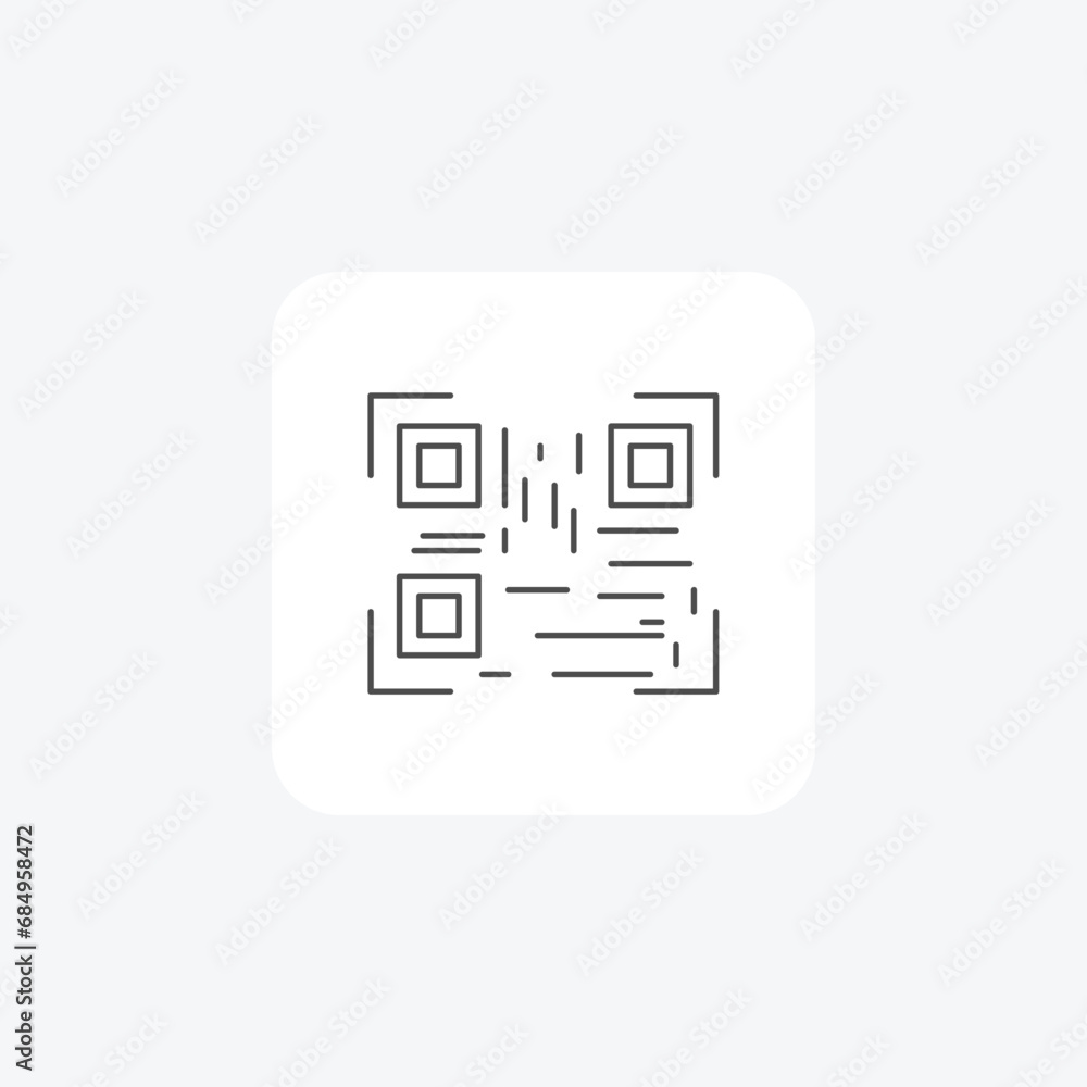 QR Barcode Scanner, Bar Code Recognition, Digital Scanning thin line icon, grey outline icon, pixel perfect icon QR Barcode Scanner, Bar Code Recognition, Digital Scanning thin line icon, grey outline icon, pixel perfect icon