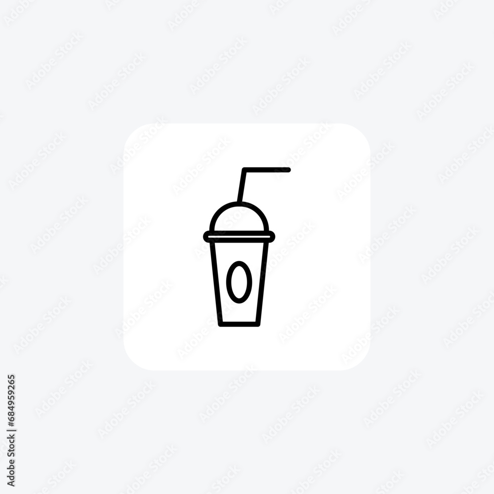 Beverage, plastic, glass, drink, disposable, cup line icon, outline icon, pixel perfect icon Beverage, plastic, glass, drink, disposable, cup line icon, outline icon, pixel perfect icon