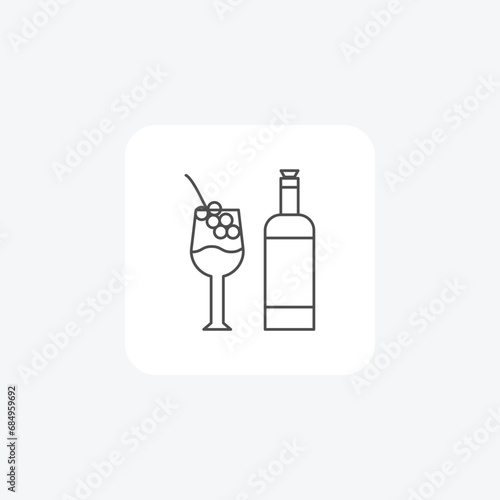 Crafted Cocktails, MixologyMasters, SignatureDrinks, thin line icon, grey outline icon, pixel perfect icon photo