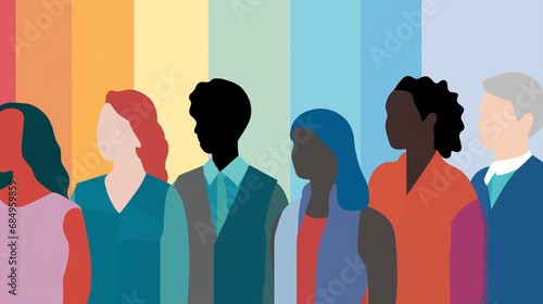 Diversity workplace inclusivity world day cultural multicultural multiracial inclusive friendly cohesive teamwork paper cut out colourful photo