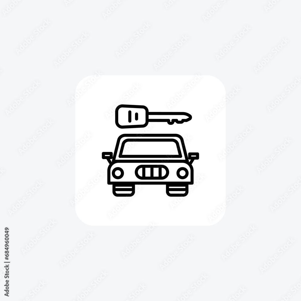 Car, Driving, Automotive, Travel, Road, line icon, outline icon, pixel perfect icon