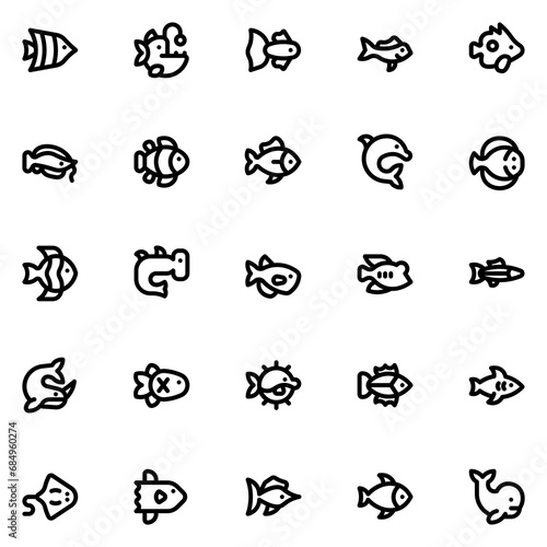 fish line icon sheet
